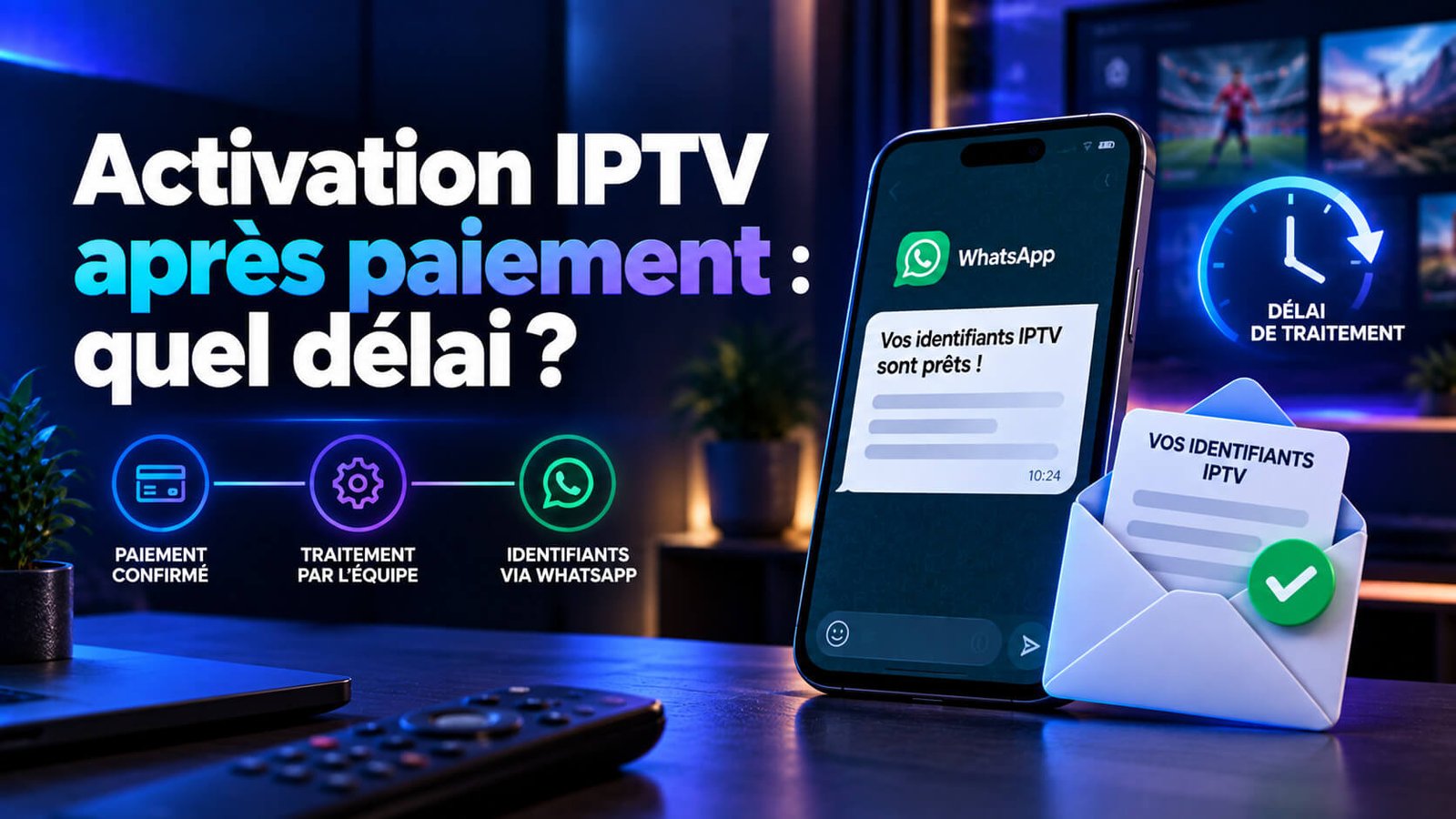Activation IPTV après paiement et réception des identifiants