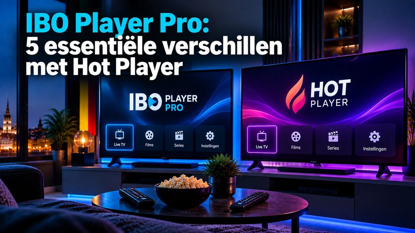 IBO Player Pro en Hot Player interfaces naast elkaar