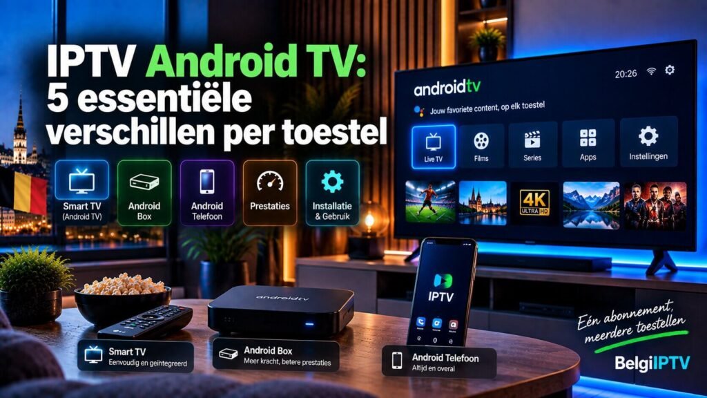 IPTV Android TV-box aangesloten op een televisie