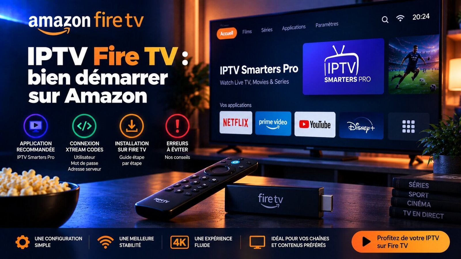 IPTV Fire TV configurée sur un appareil Amazon Fire TV