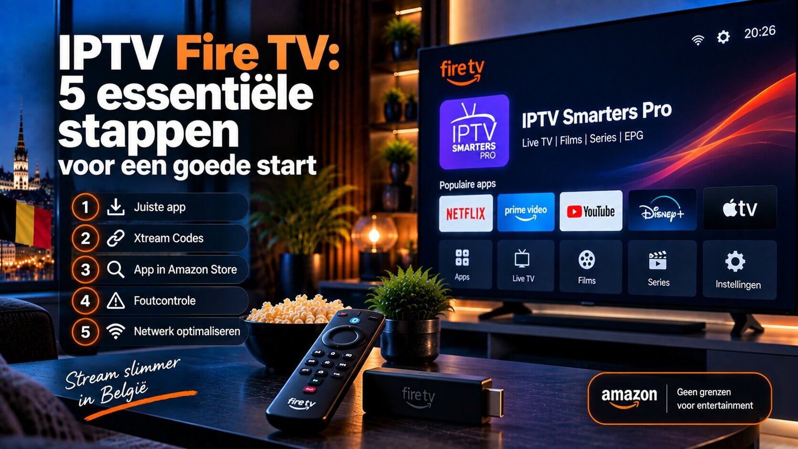 IPTV Fire TV-interface met Amazon-afstandsbediening