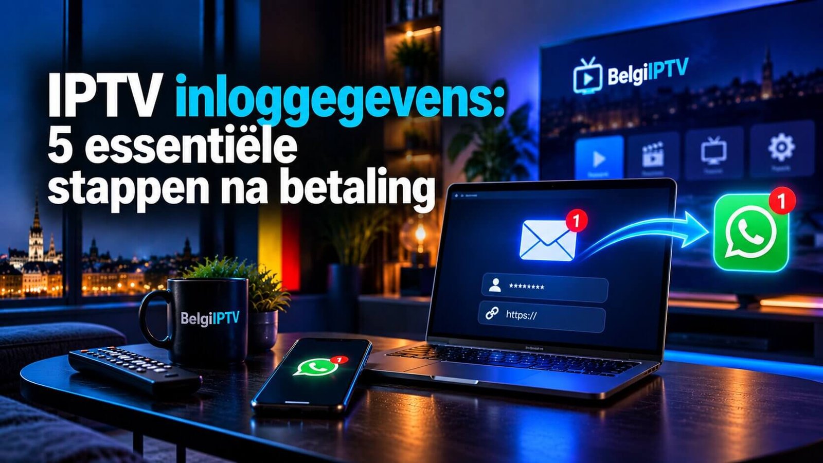 IPTV inloggegevens ontvangen via e-mail en WhatsApp