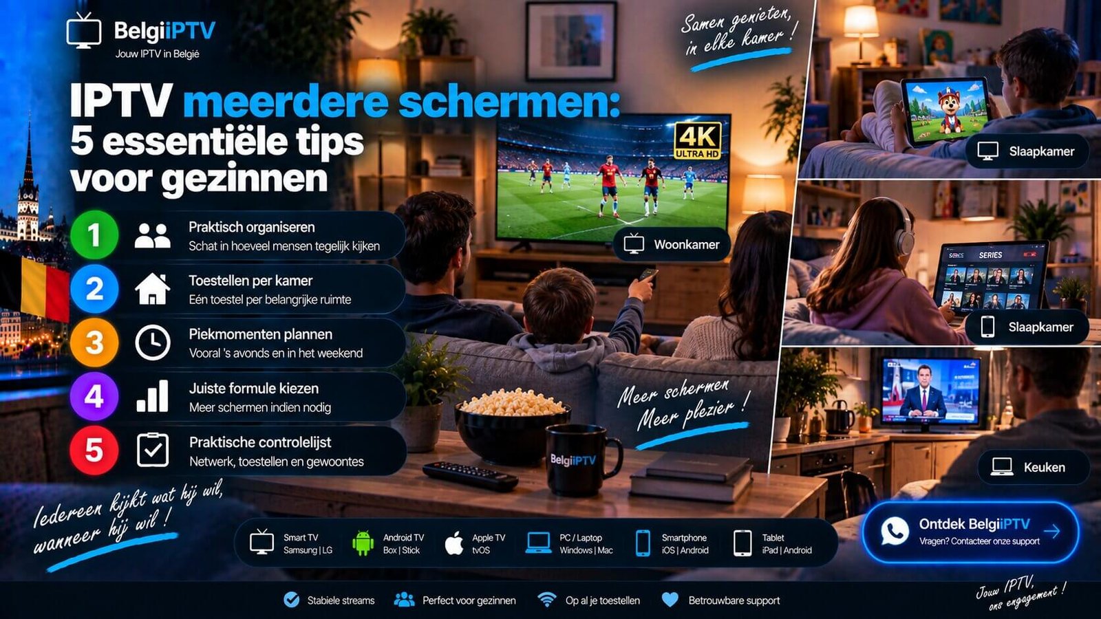 IPTV support gesprek met foutdetails via WhatsApp