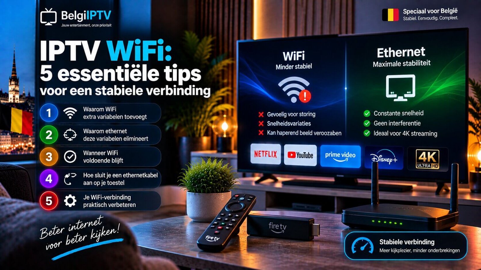IPTV wifi verbeteren met een ethernetkabel en router