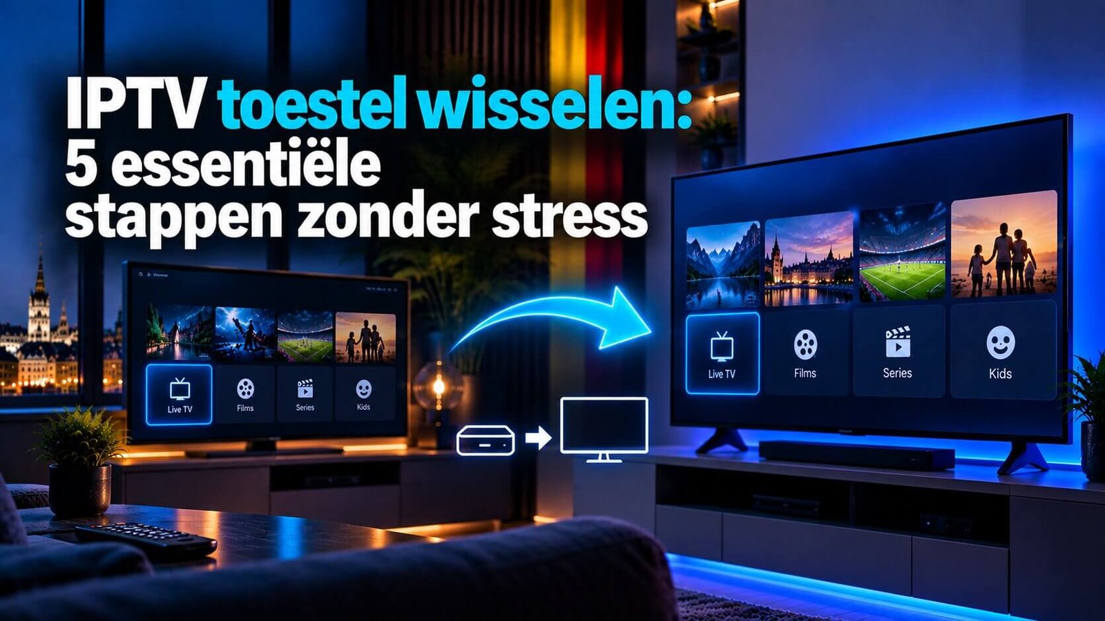 IPTV toestel wisselen tussen twee televisies
