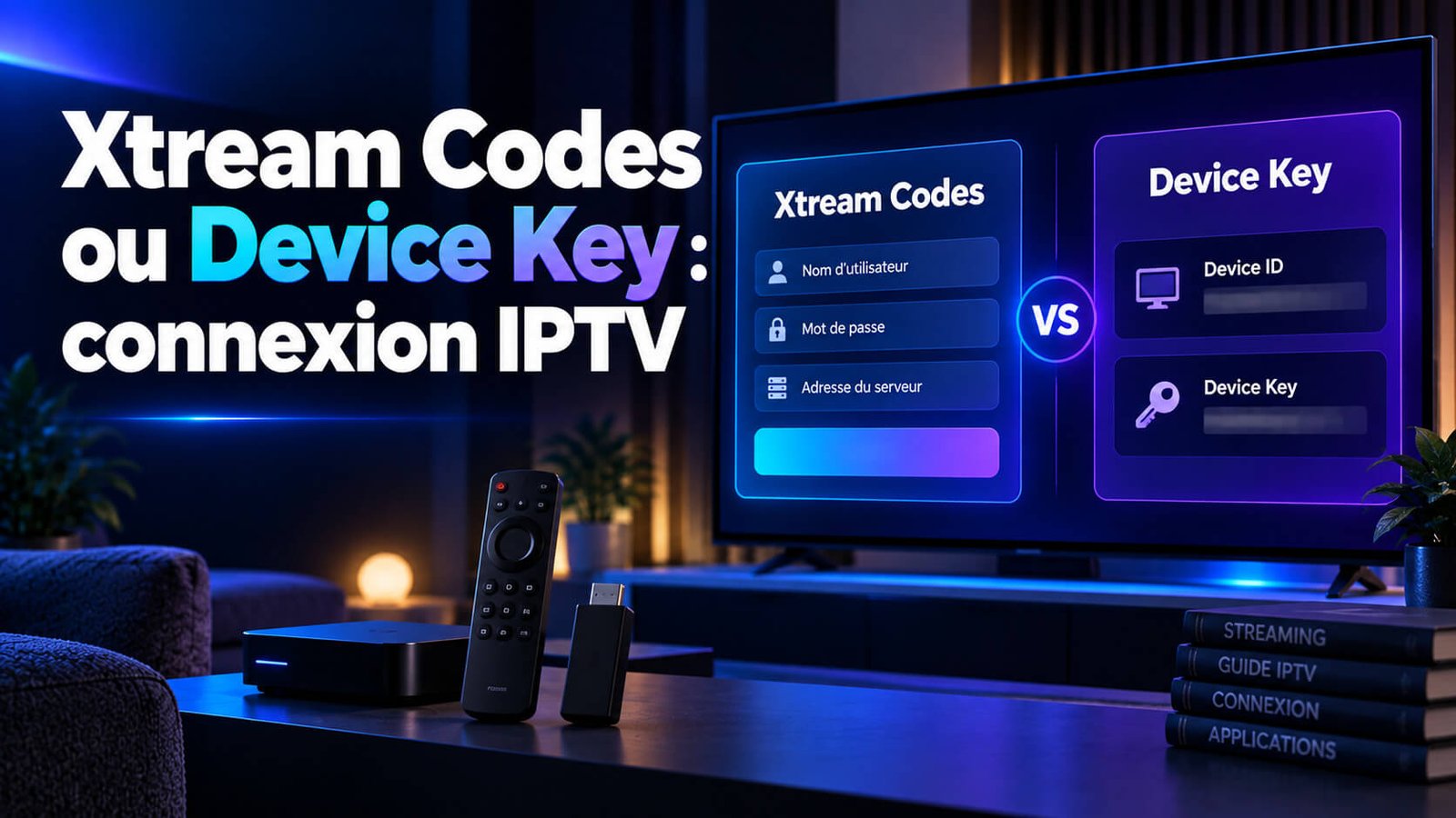 Connexion Xtream Codes IPTV sur une application compatible